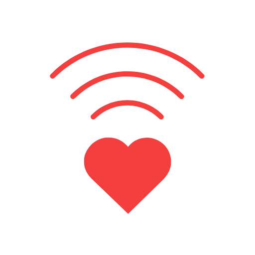 Heart with radio signal lines on top